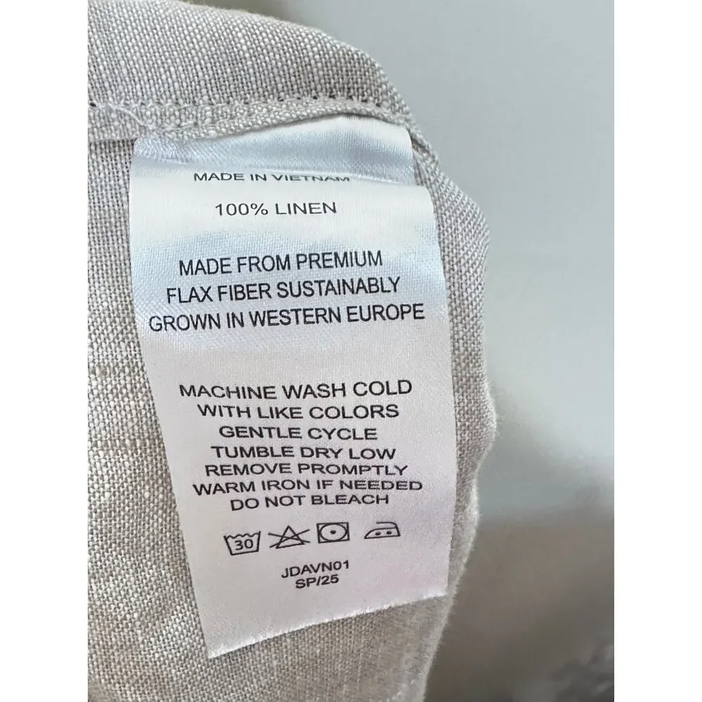 QUINCE 100% European Linen Patch Pocket Wide Leg Pants Flax Sz 14 {XX7}